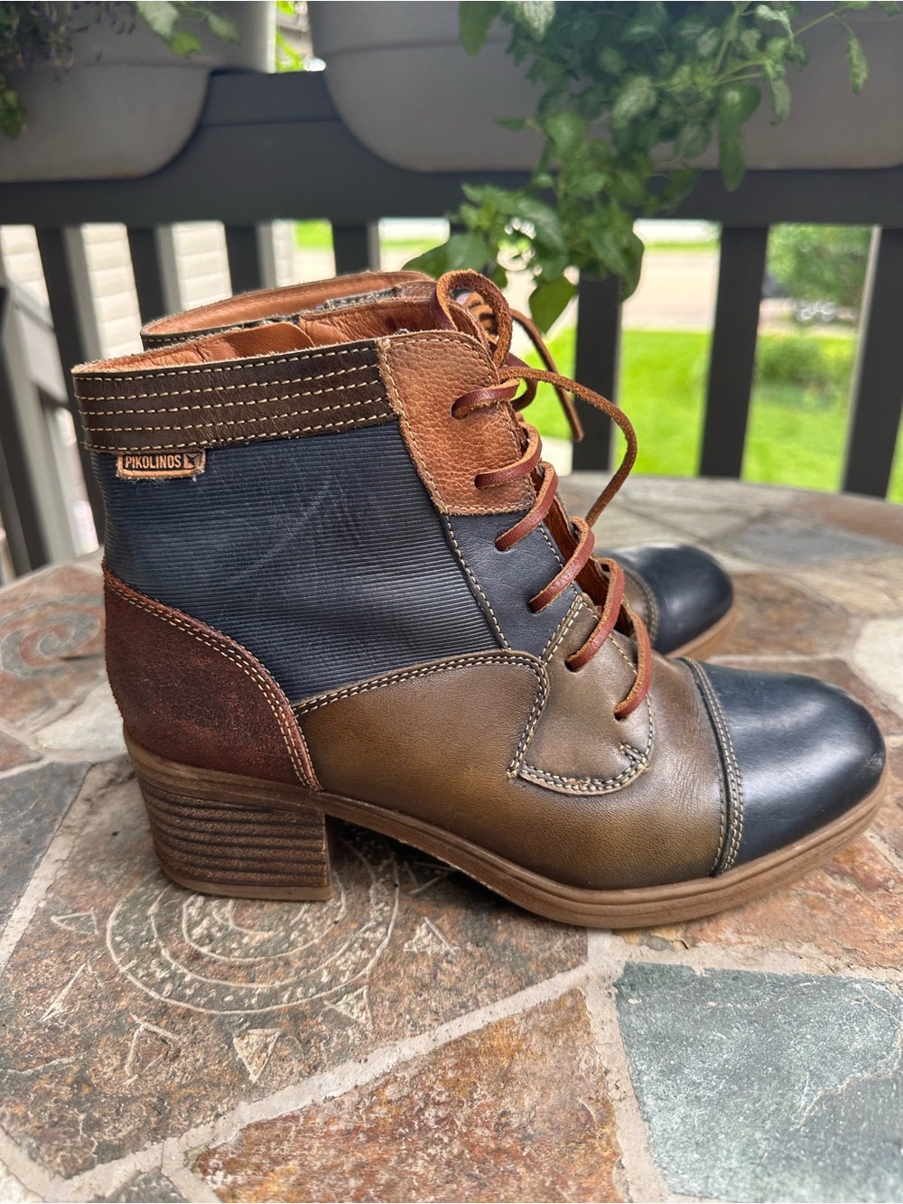 PIKOLINOS faux tie multicolour boots size 37